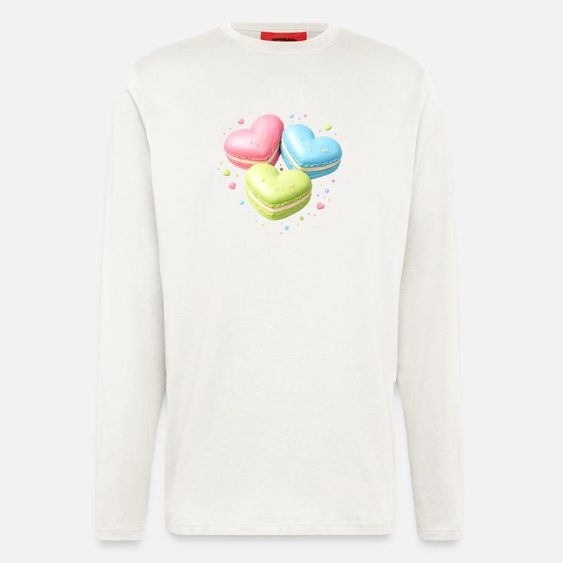 Macarons in Heart Shape Pastel Gift - Longsleeve - made by SPREAD  - OFF WHITE