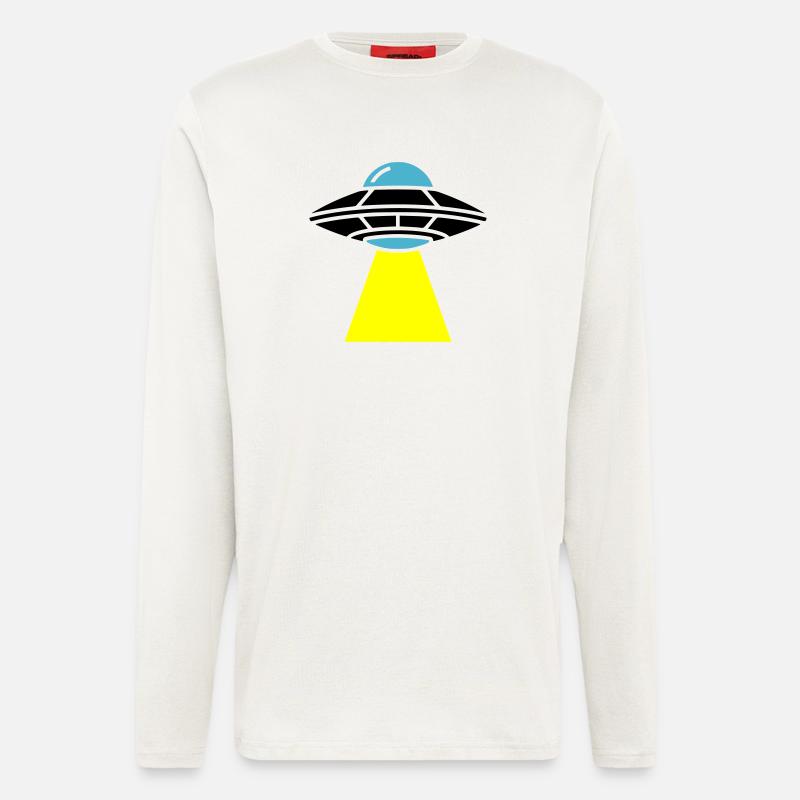 UFO Alien Raumschiff Licht - Langarmshirt - made by SPREAD  - OFF WHITE