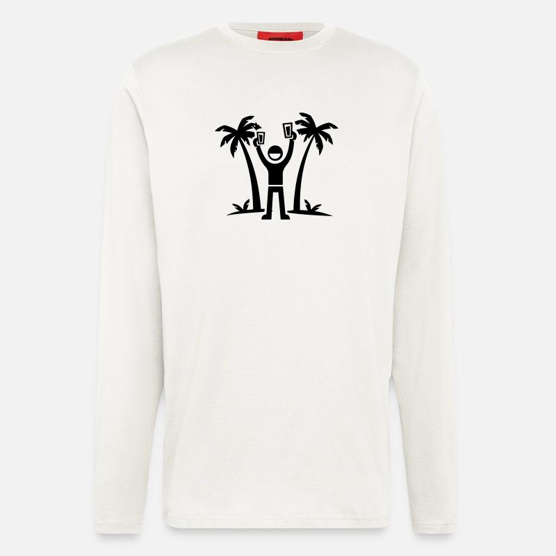 Party Urlaub Insel Drinking - Langarmshirt - made by SPREAD  - OFF WHITE