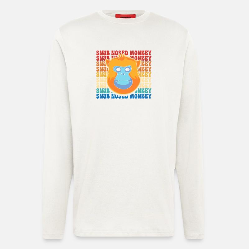 Snub-nosed monkey Monkey Chimpanzee - Longsleeve - made by SPREAD  - OFF WHITE