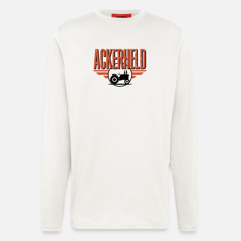  Ackerheld Traktor Bauer Landwirt Landwirtschaft - Langarmshirt - made by SPREAD  - OFF WHITE