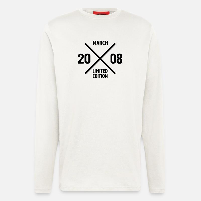 Édition limitée cadeau d’anniversaire de mars 2008 - Manches longues bio décontracté fabriqué en UE - OFF WHITE