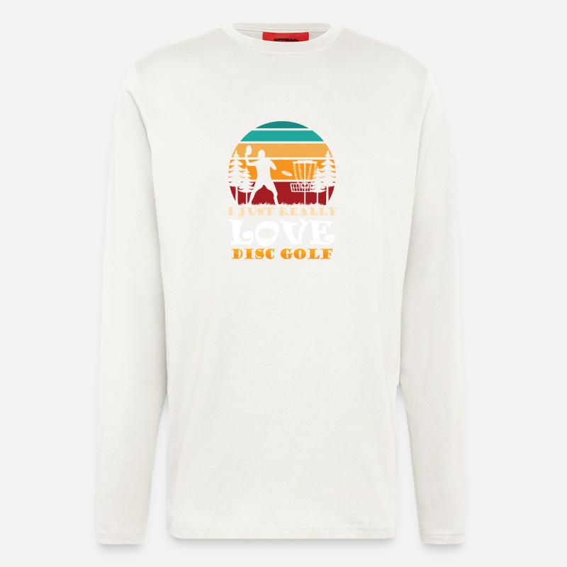 Cadeaux de disc golf Disc Golf - Manches longues bio décontracté fabriqué en UE - OFF WHITE