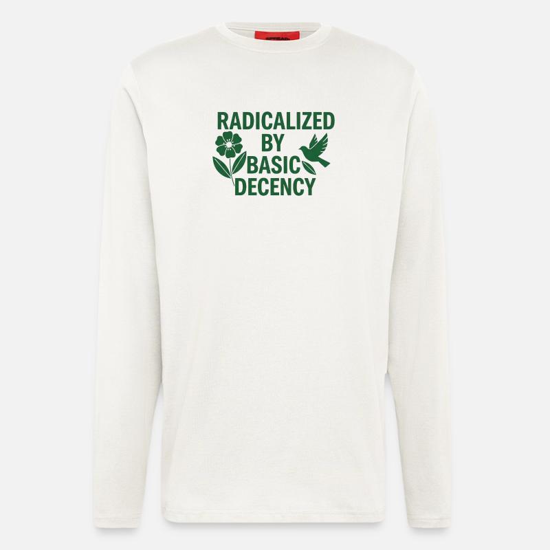 Progressive Values Basic Decency Shirt - Longsleeve - made by SPREAD  - OFF WHITE