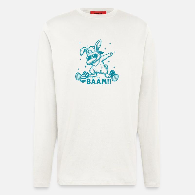 Funny Easter Dabbing Easter Bunny Bääm - Longsleeve - made by SPREAD  - OFF WHITE