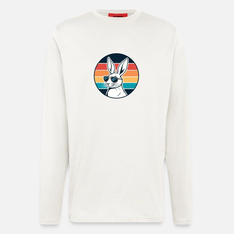 Sunny Retro Bunny mit Brille - Langarmshirt - made by SPREAD  - OFF WHITE