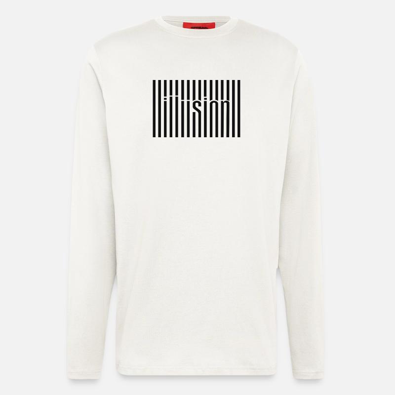 Illusion Barcode Text Art - Longsleeve - made by SPREAD  - OFF WHITE