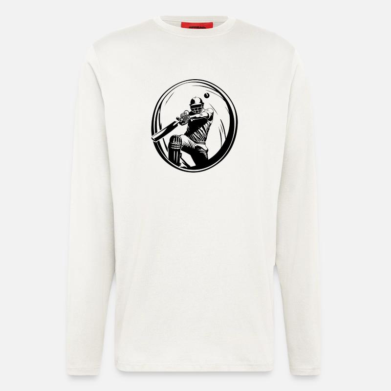 Cricket Mann Silhouette - Langarmshirt - made by SPREAD  - OFF WHITE