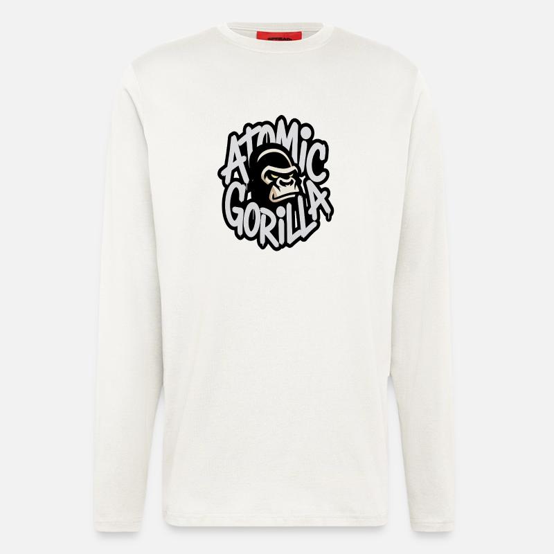 Atom-Gorilla-Graffiti-Emblem - Langarmshirt - made by SPREAD  - OFF WHITE