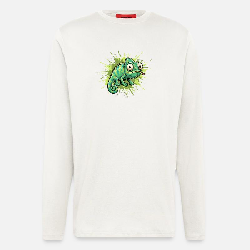 Chameleon Graffiti Spritzer - Langarmshirt - made by SPREAD  - OFF WHITE