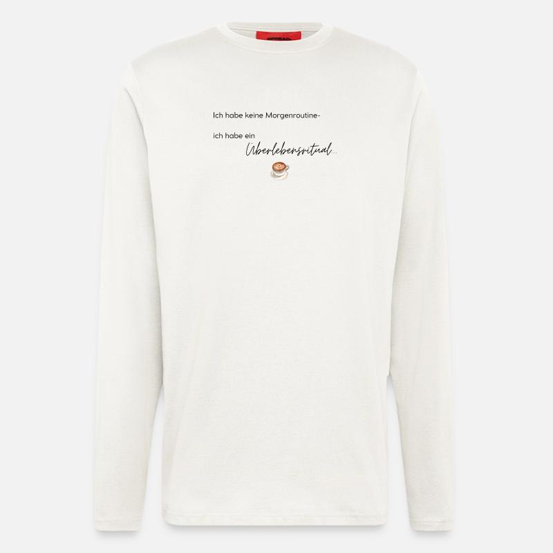 LIEBEVOLL Morgenroutine Kaffee - Langarmshirt - made by SPREAD  - OFF WHITE