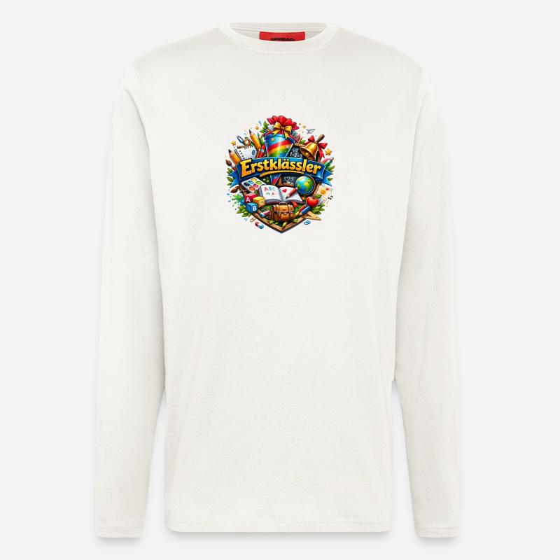 Erstklässler Lernwelt Logo - Langarmshirt - made by SPREAD  - OFF WHITE