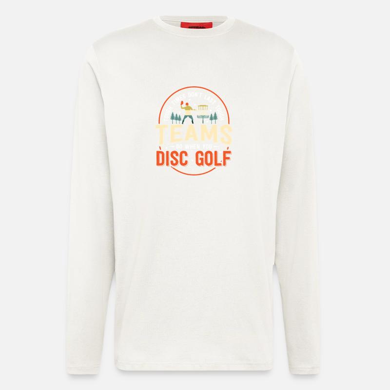Cadeaux de disc golf Disc Golf - Manches longues bio décontracté fabriqué en UE - OFF WHITE