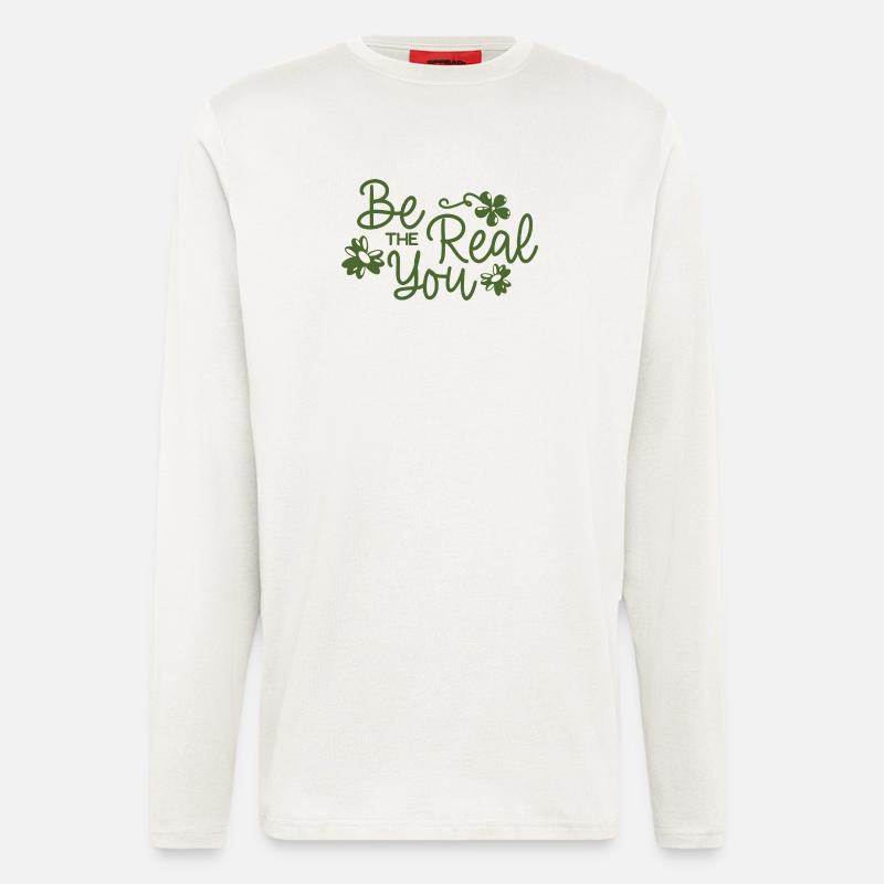 Sei der echte Du Blumenschrift - Langarmshirt - made by SPREAD  - OFF WHITE