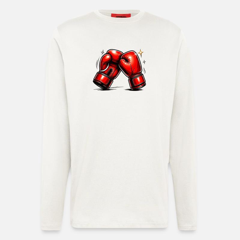 Rote Boxhandschuhe Kraft und Dynamik - Langarmshirt - made by SPREAD  - OFF WHITE