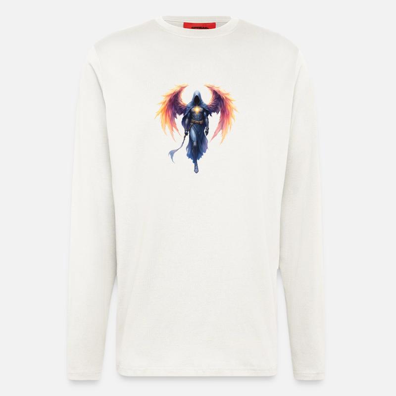 Blå Eldbevingad Krigare - Organic Relaxed Longsleeve Made in EU - OFF WHITE
