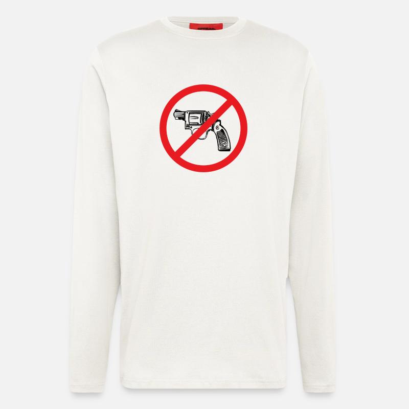 Waffenverbot Friedenszeichen - Illustration - Langarmshirt - made by SPREAD  - OFF WHITE