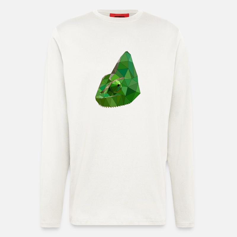 Low Poly Chameleon Geometric Art - Longsleeve - made by SPREAD  - OFF WHITE