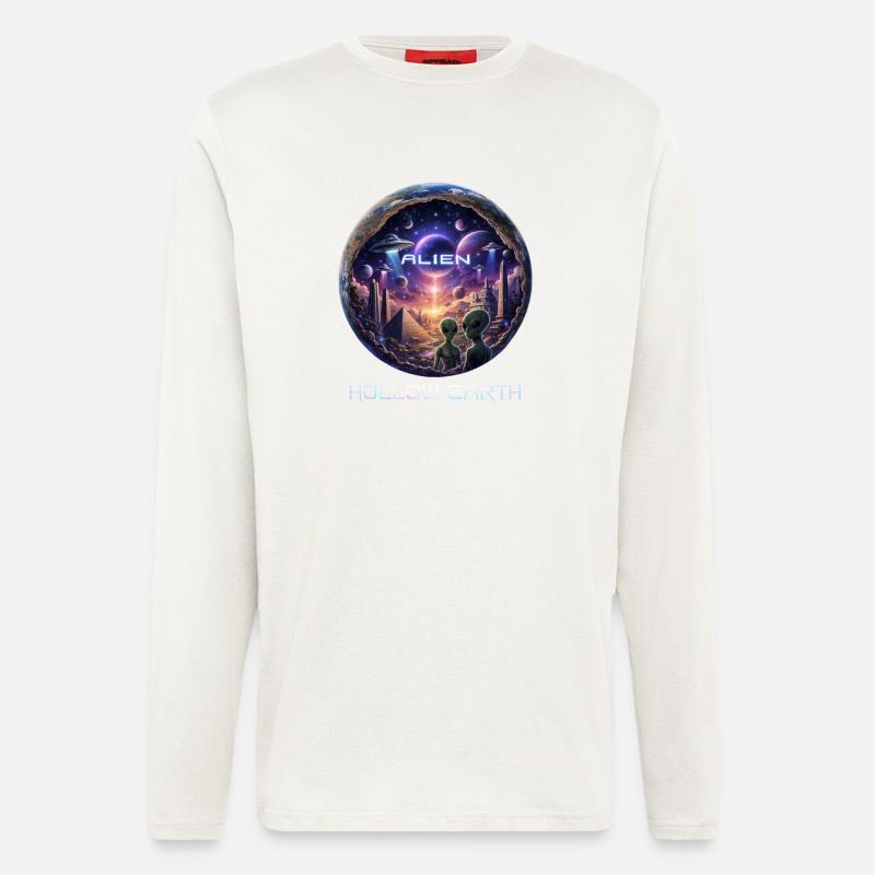 Alien Hollow Earth - Langarmshirt - made by SPREAD  - OFF WHITE