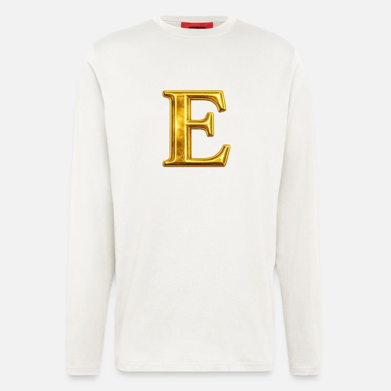 Design du monogramme Golden E - Manches longues bio décontracté fabriqué en UE - OFF WHITE