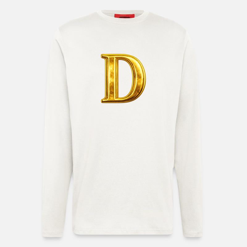 Goldenes D Monogramm - Langarmshirt - made by SPREAD  - OFF WHITE