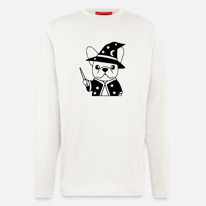 Frenchie Wizard Magic Outline - Longsleeve - made by SPREAD  - OFF WHITE