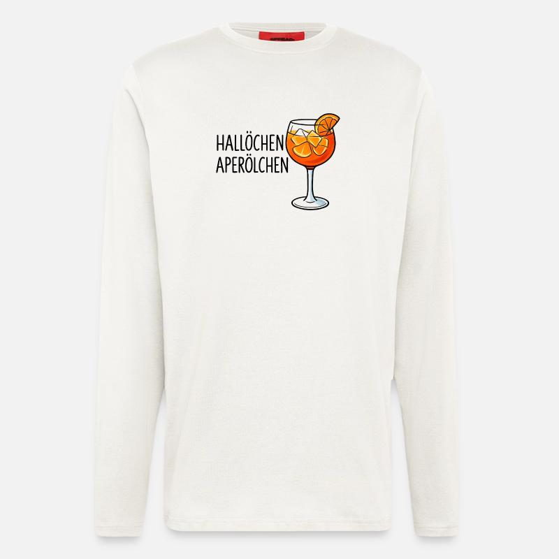 Hallöchen Aperölchen Party Spritz Geschenkidee - Langarmshirt - made by SPREAD  - OFF WHITE