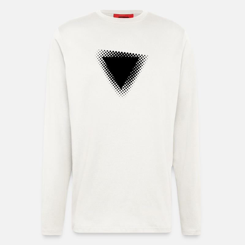 Conception géométrique de triangles à points - Manches longues bio décontracté fabriqué en UE - OFF WHITE