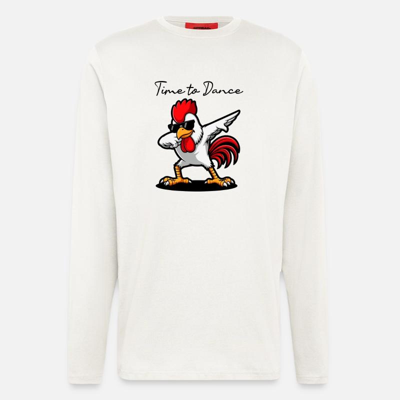 Städtischer Hahn mit dunkler Brille - Langarmshirt - made by SPREAD  - OFF WHITE