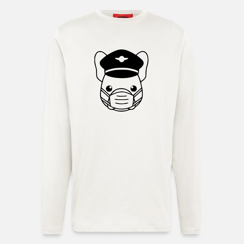 Frenchie Pilot Mask Black - Longsleeve - made by SPREAD  - OFF WHITE