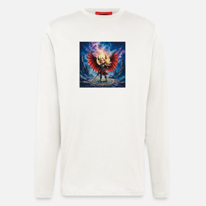 Red Winged Warrior in Runes - Longsleeve - made by SPREAD  - OFF WHITE