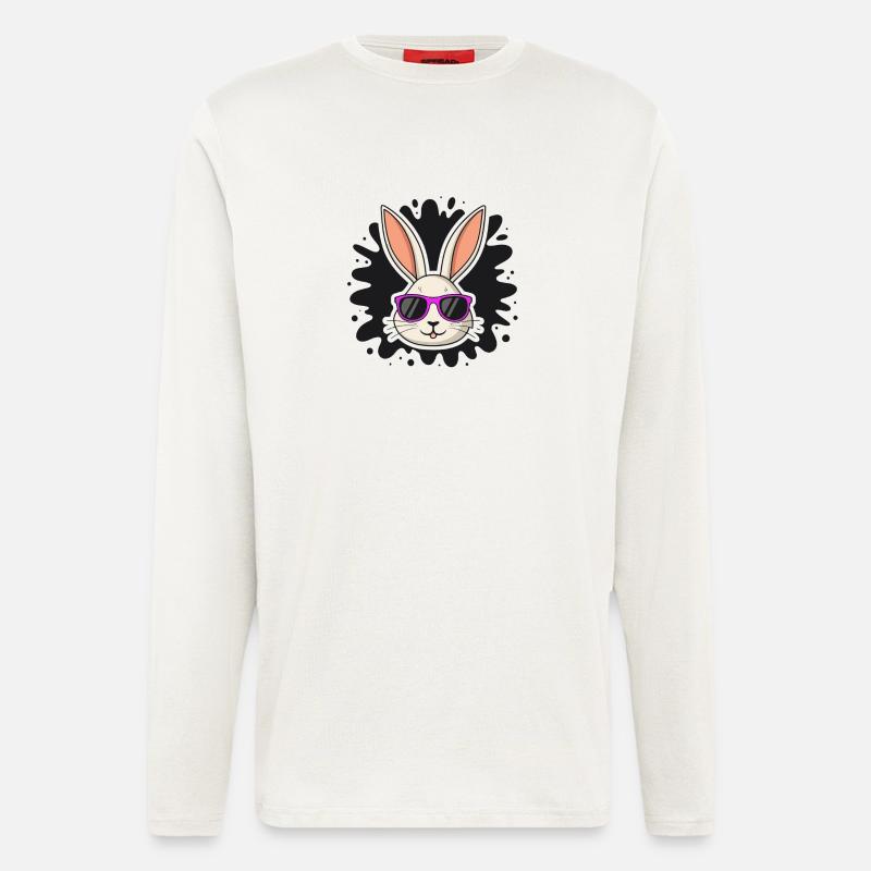 Chic Rabbit Lila Brille - Langarmshirt - made by SPREAD  - OFF WHITE
