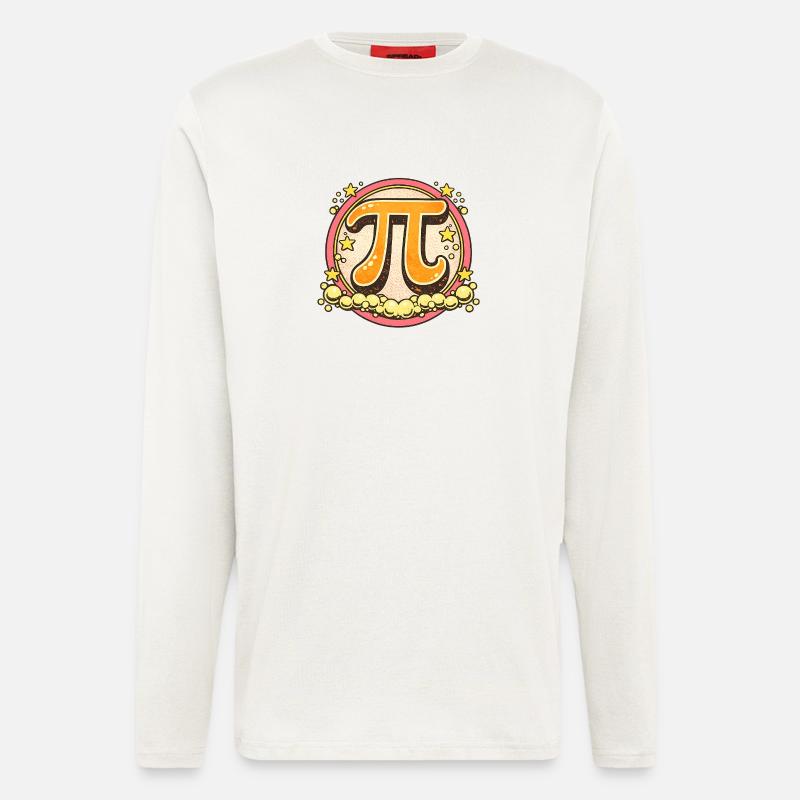 Pi Pop Retro-Abzeichen - Langarmshirt - made by SPREAD  - OFF WHITE