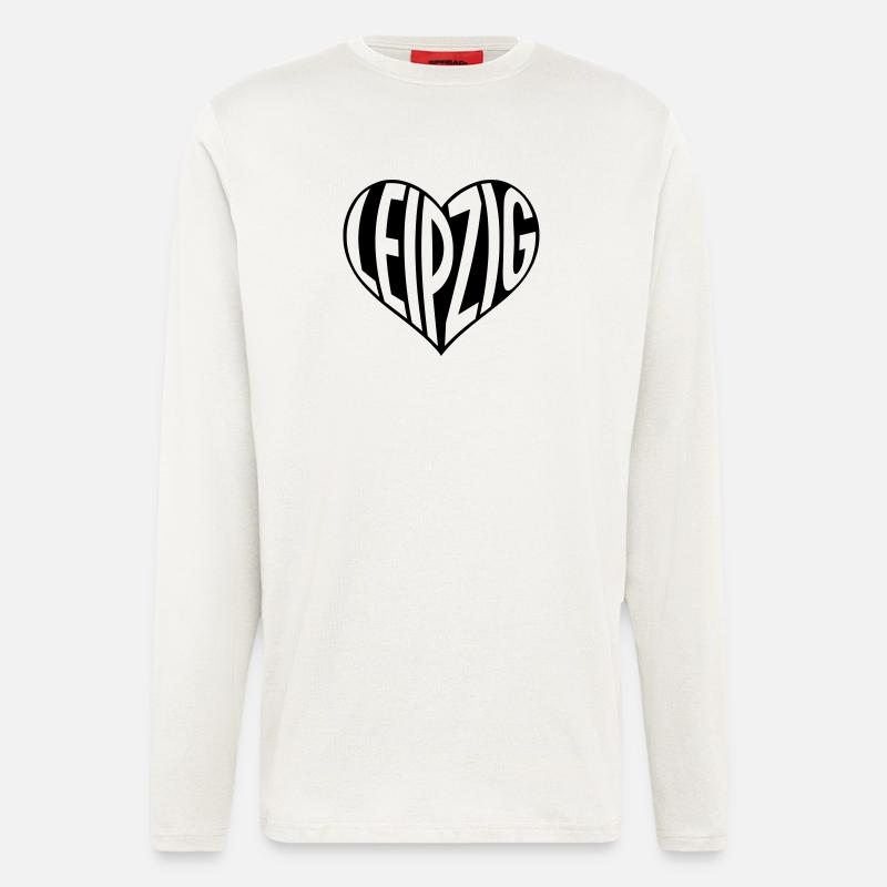 Leipzig Herz Typo - Langarmshirt - made by SPREAD  - OFF WHITE