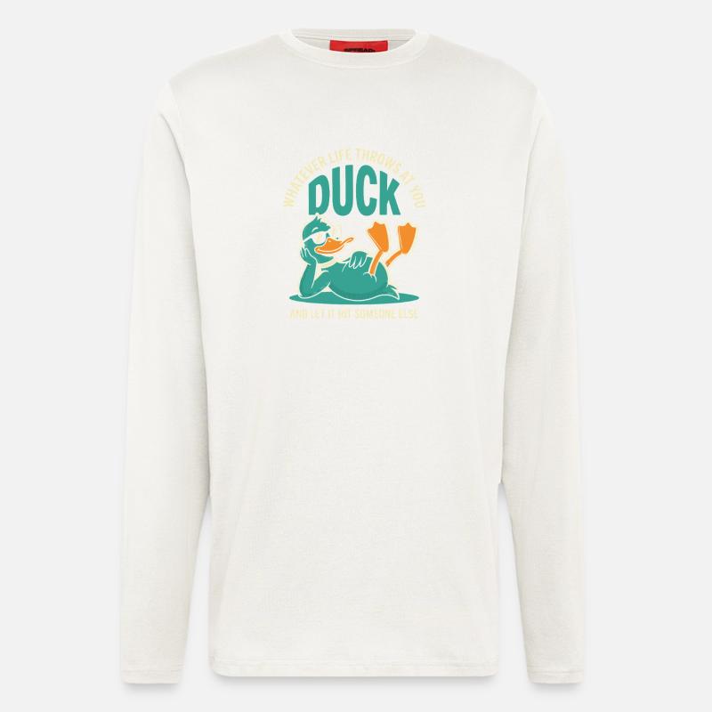 Duck Ausweichen – Andere Treffen Lassen - Langarmshirt - made by SPREAD - OFF WHITE