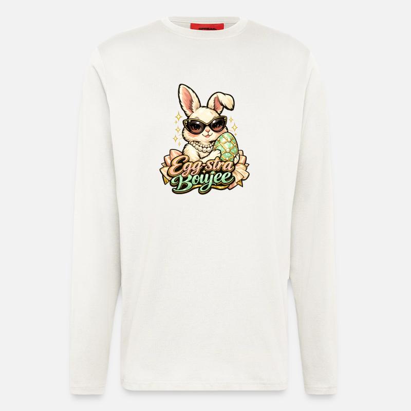 Egg-stra Boujee Easter Bunny Easter - Longsleeve - made by SPREAD  - OFF WHITE