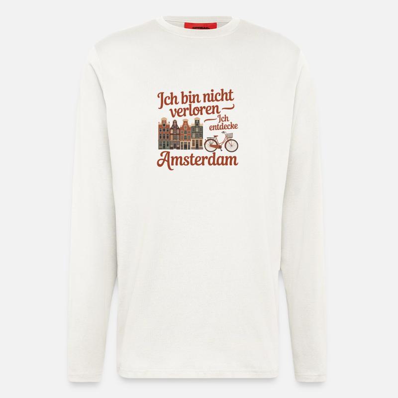 I'm not lost I'm discovering Amsterdam - Longsleeve - made by SPREAD - OFF WHITE