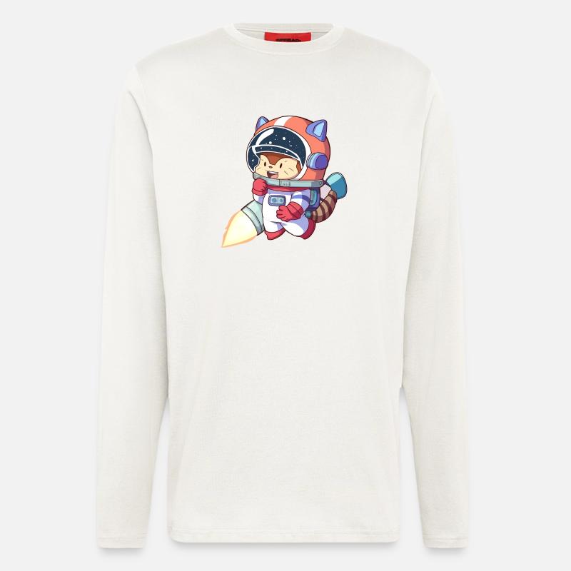 Katzenastronaut im Weltraumanzug - Langarmshirt - made by SPREAD - OFF WHITE