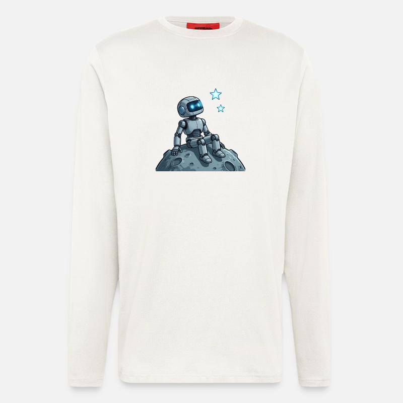 9 Der nachdenkliche Roboter - Langarmshirt - made by SPREAD  - OFF WHITE