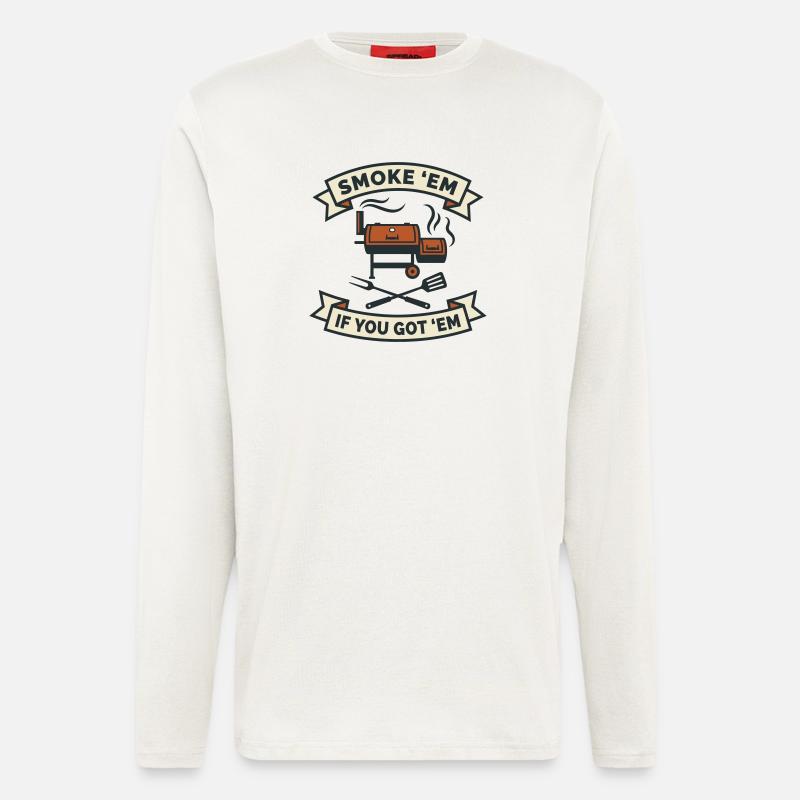 Fumoir Offset Viande Low and Slow - Manches longues bio décontracté fabriqué en UE - OFF WHITE