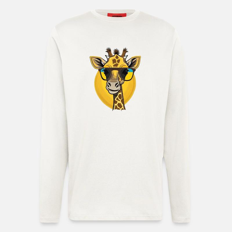 Giraffe mit Sonnenbrille Pop Art - Langarmshirt - made by SPREAD  - OFF WHITE
