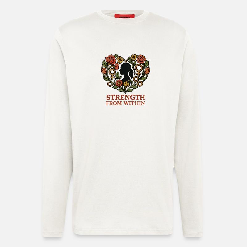 Strength From Inside Blossom Heart - Longsleeve - made by SPREAD  - OFF WHITE
