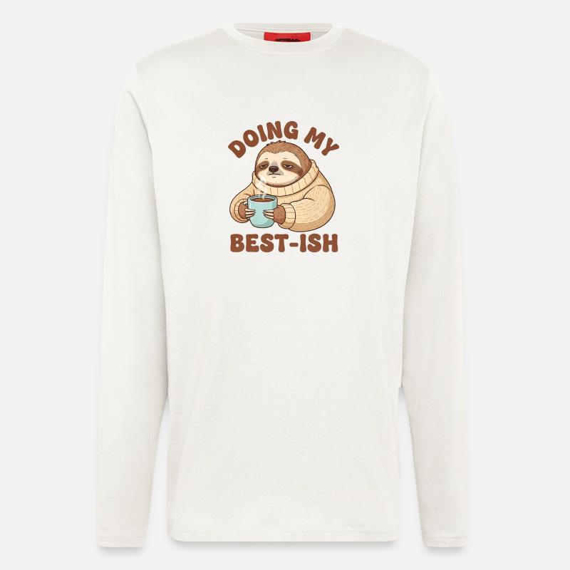 Doing My Best-Ish Sloth - Langarmshirt - made by SPREAD  - OFF WHITE