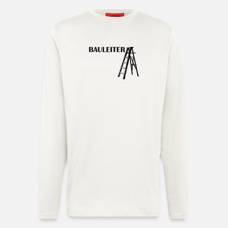 Bauleiter Typografie Baustellenstil - Langarmshirt - made by SPREAD  - OFF WHITE