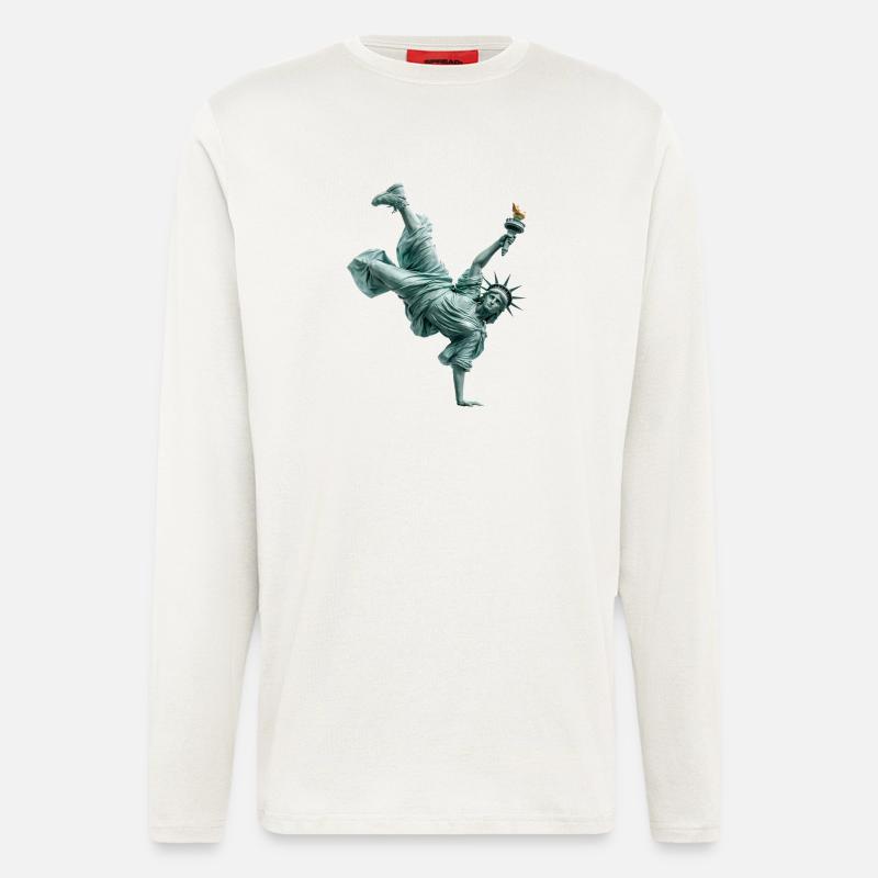 Freiheitsstatue Breakdancing - Langarmshirt - made by SPREAD  - OFF WHITE