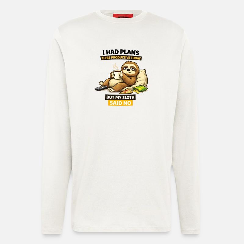 Productive Sloth Coffee Break - Longsleeve - made by SPREAD  - OFF WHITE