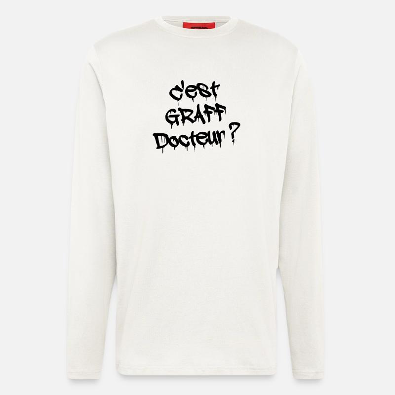 IST ES GRAFFITI, DOKTOR? - Langarmshirt - made by SPREAD  - OFF WHITE