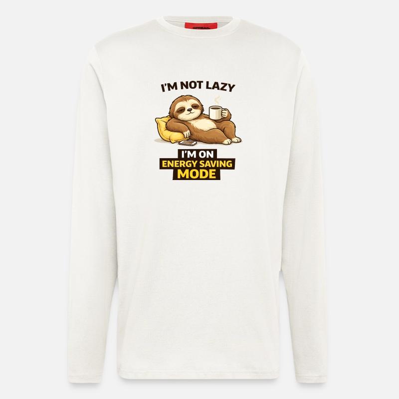 Sloth in Energy Saving Mode - Longsleeve - made by SPREAD  - OFF WHITE