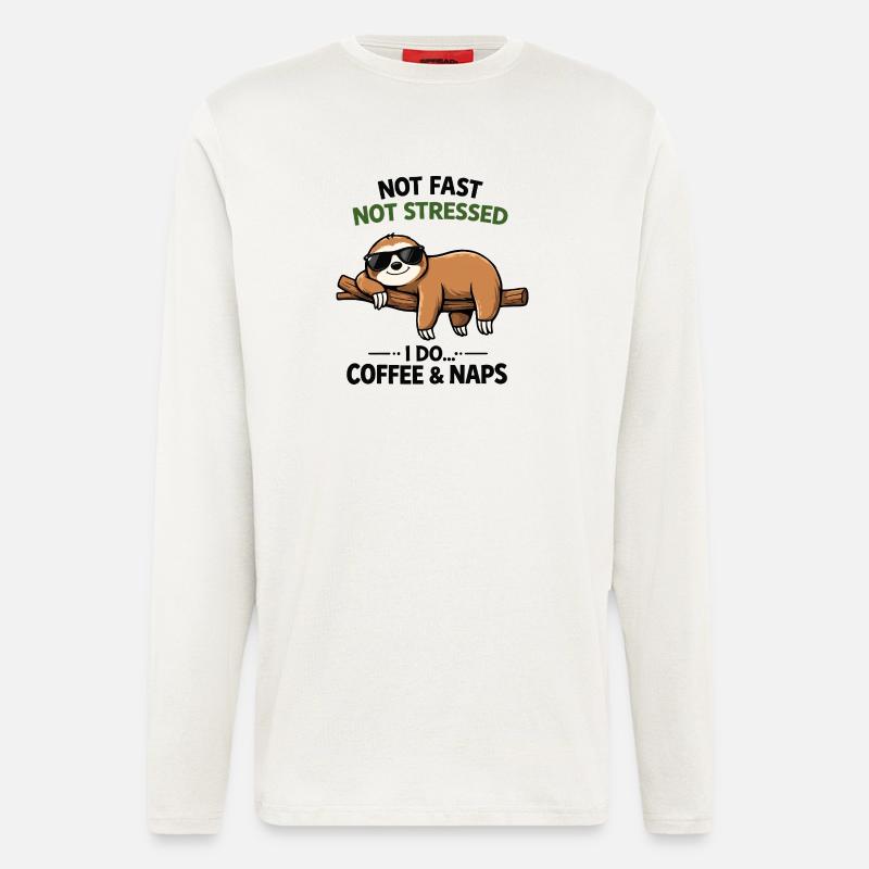 Chill Sloth Kaffee & Nickerchen - Langarmshirt - made by SPREAD  - OFF WHITE
