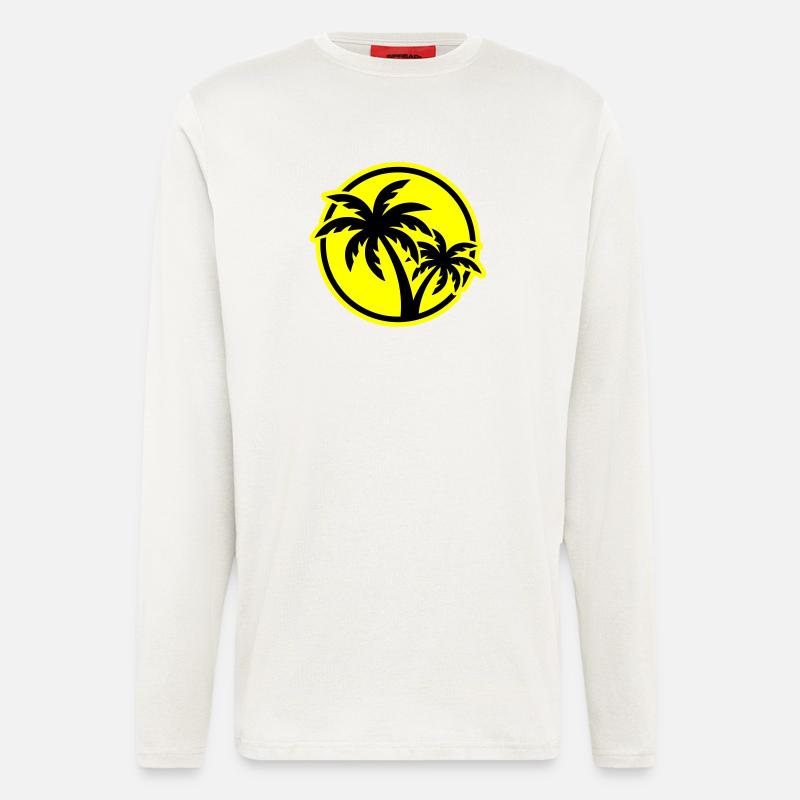 Palmen Symbol Strand - Langarmshirt - made by SPREAD  - OFF WHITE